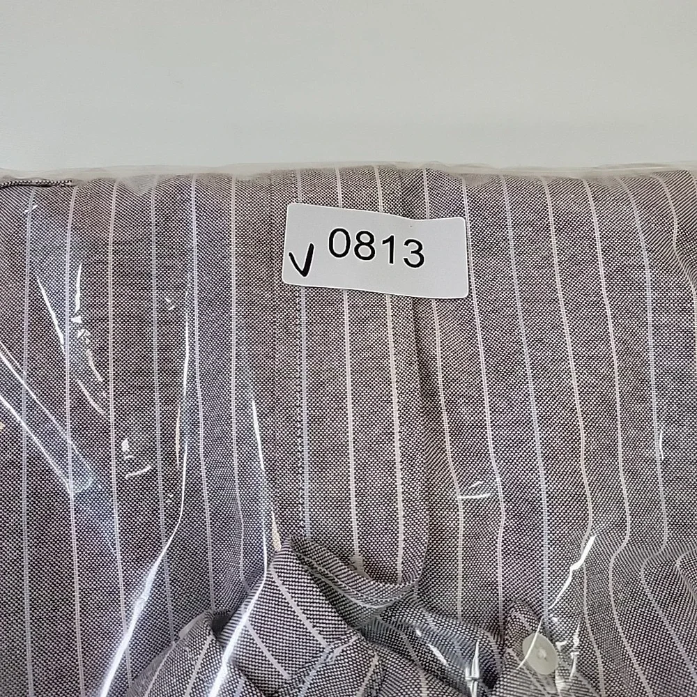 Claybrooke‎ Men's Dress Shirt Wrinkle Free Size 17.5 34/35 Striped Brown Preppy